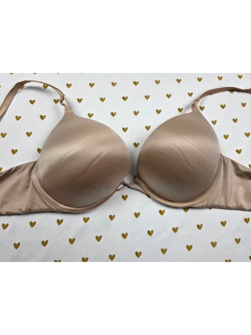 Victorias Secret Beige Bombshell Push Up Add 2 Sizes Bra Push Up Plunge 36B